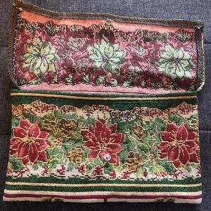 Handmade poinsettia makeup bag